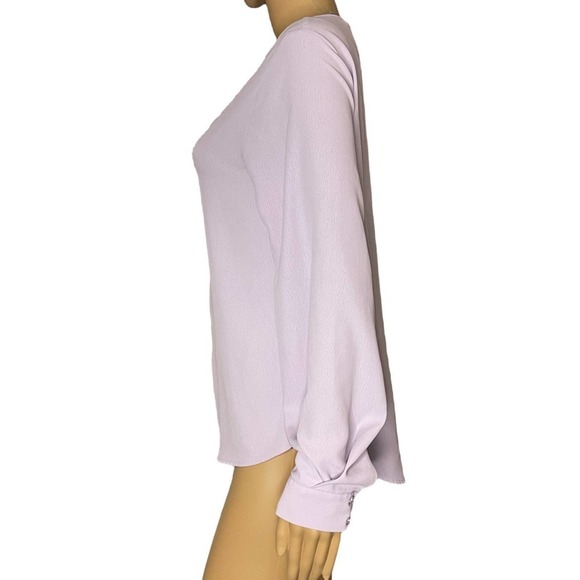 H&M Women's Bishop Sleeve Slit detail Blouse in Lilac Size 4‎ - Picture 4 of 10